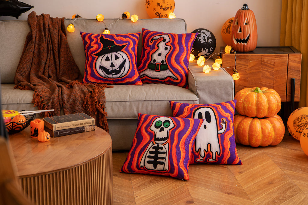 Handmade Cute Vintage Kitsch Trick Or Treater Halloween Pillow