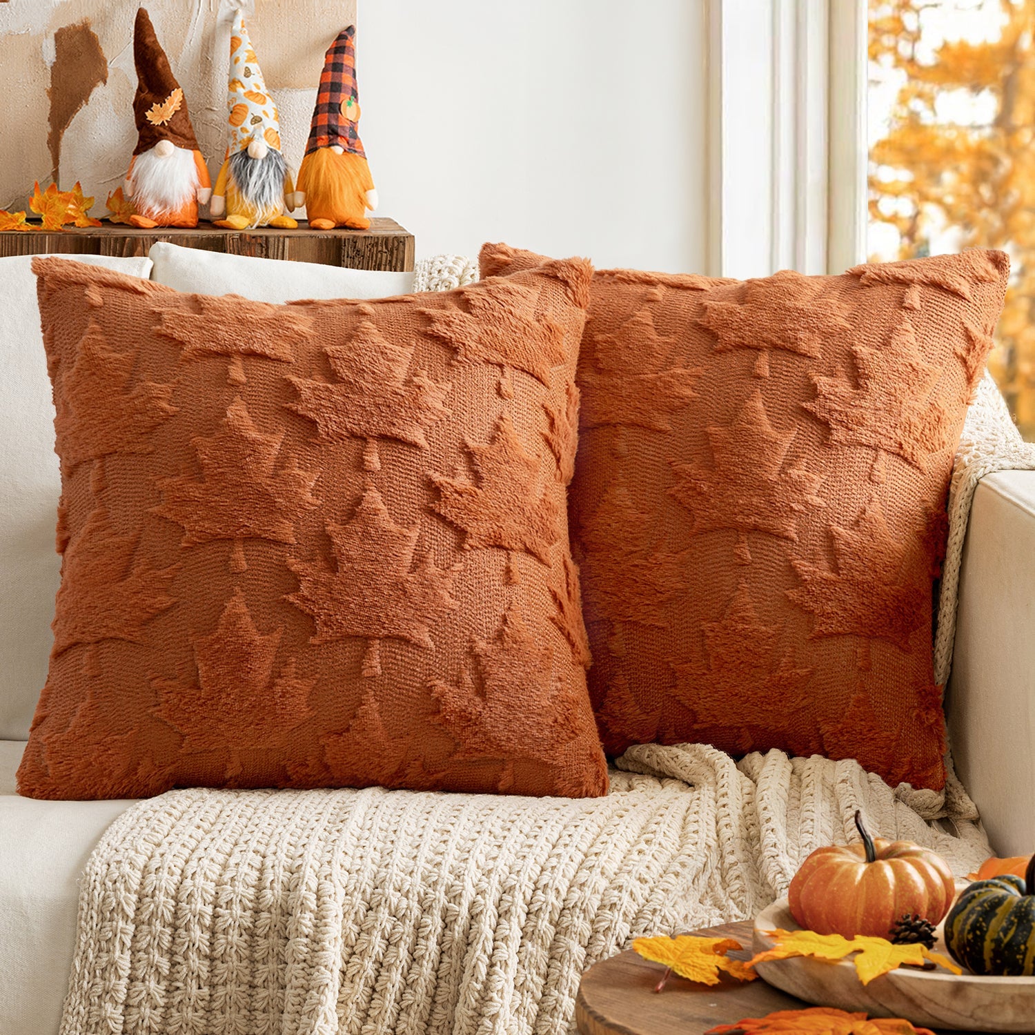 Brown Couch Pillows Caramel Colored Pillows MIULEE Fall Throw