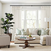 Light Filtering Thick Linen Textured Drapes - Pleated (2 Panels)