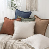 Neutral Linen Boho Pillow Covers