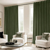 Custom Rod Pocket Velvet Curtains - Olive Green