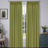 "Bold" Custom Heavyweight Linen Drape Pleated - Bright Green - Miulee