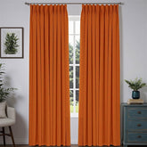 "Bold" Custom Heavyweight Linen Drape Pleated - Bright Orange - Miulee