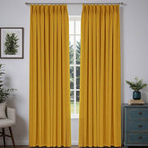 "Bold" Custom Heavyweight Linen Drape Pleated - Bright Yellow - Miulee