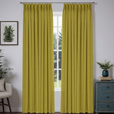 "Bold" Custom Heavyweight Linen Drape Pleated - Chartreuse - Miulee