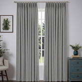 "Bold" Custom Heavyweight Linen Drape Pleated - Light Gray - Miulee