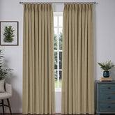 "Bold" Custom Heavyweight Linen Drape Pleated - Light Khaki - Miulee