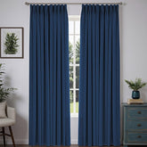 "Bold" Custom Heavyweight Linen Drape Pleated - Midnight Blue - Miulee