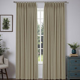 "Bold" Custom Heavyweight Linen Drape Pleated - Oatmeal - Miulee