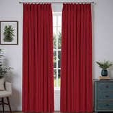 "Bold" Custom Heavyweight Linen Drape Pleated - Red - Miulee