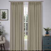 "Bold" Custom Heavyweight Linen Drape Pleated - Sand Beige - Miulee