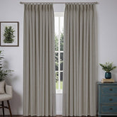 "Bold" Custom Heavyweight Linen Drape Pleated - Warm Gray - Miulee