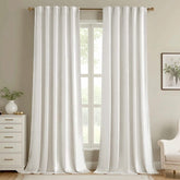 "Mira" Customized Velvet Curtains Luxury Blackout Curtains (2 Panels) - White - Miulee