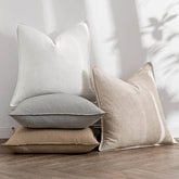 MIULEE Neutral Linen Decorative Solid Boho Throw Pillow Covers (Pack of 4) - Miulee