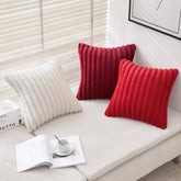 MIULEE Soft Pillowcases with Velvet Back Faux Rabbit Fur (Pack of 2)