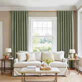 Nova Textured Geometric Pattern Linen Curtains (2 Panels)