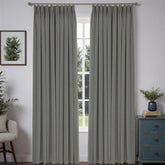 "Pure" Custom Heavyweight Linen Drape Pleated - Light Gray - Miulee