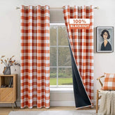 MIULEE Buffalo Plaid Curtains for Farmhouse Bedroom, Blackout Window Drapes with Grommets 2 Panels - Miulee