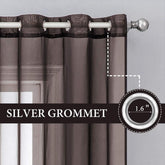 MIULEE Chocolate Brown Solid Sheer Curtains Elegant Grommet Window Voile Panels Drapes Treatment 2 Panels - Miulee