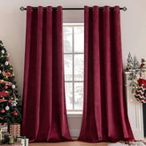 MIULEE Christmas Blackout Velvet Curtains Solid Soft Grommet Thermal Room Darkening Curtains Drapes (2 Panels) - Miulee