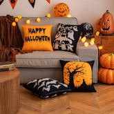 MIULEE Halloween Decor Pillow Covers Fall Decorative Pillows Farmhouse Throw Pillow Cases Pillowcases Ghost Spooky Vibe for Sofa 4 Pack - Miulee