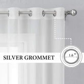 MIULEE Ivory Solid Sheer Curtains Elegant Grommet Window Voile Panels Drapes Treatment 2 Panels - Miulee