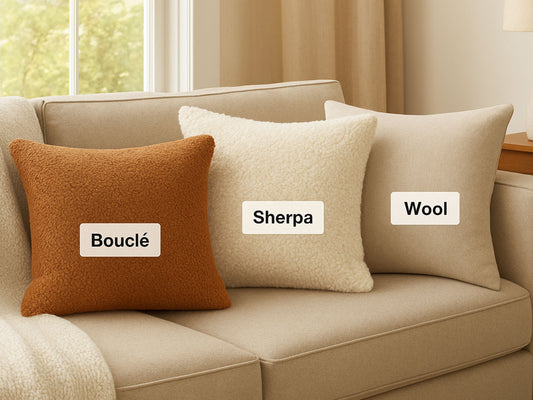 Boucle, Sherpa, and Wool Pillow Covers