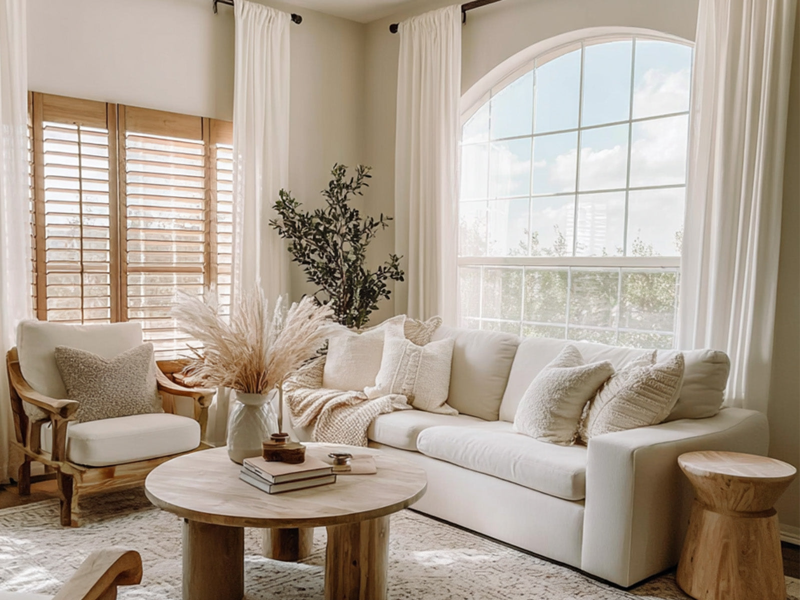 Natural Drapery Neutral Drapery Styling for a Natural, Elegant Living Room – Miulee