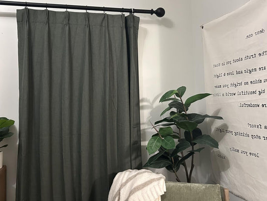 Pleat Blackout Dark Gray Curtains