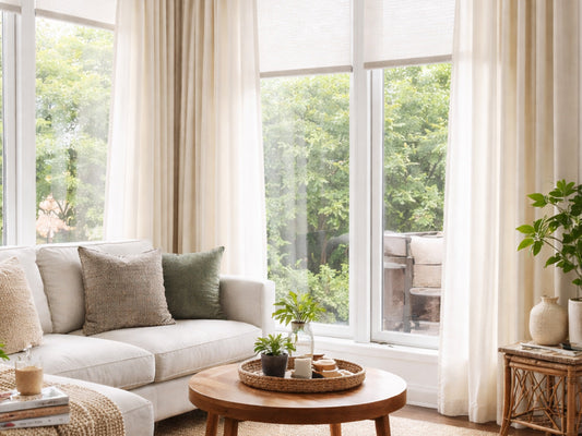 Sunroom with Fade-Resistant Blackout Curtains