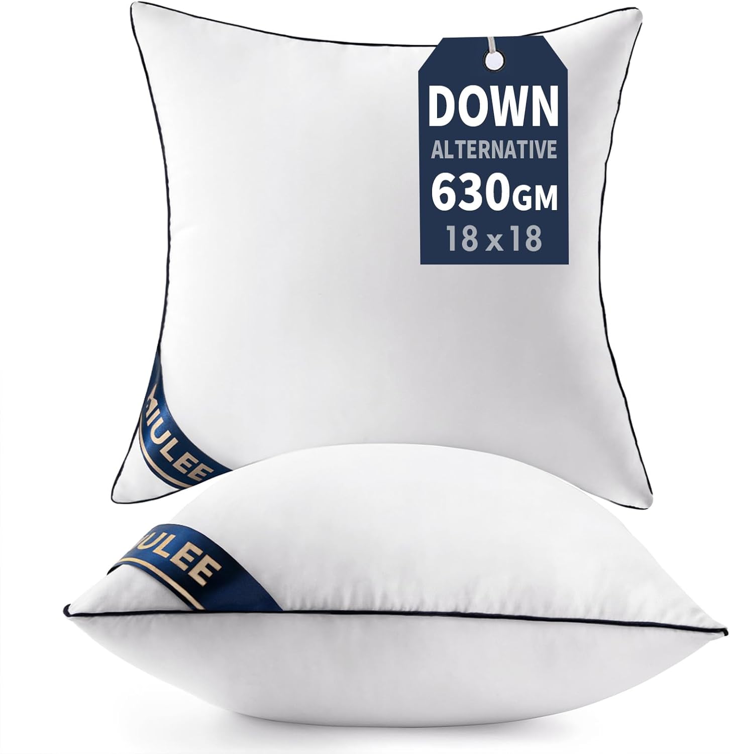 MIULEE 18x18 Pillow Inserts Set of 2 Throw Pillows 18 Inch Premium Down Alternative Pillow Inserts