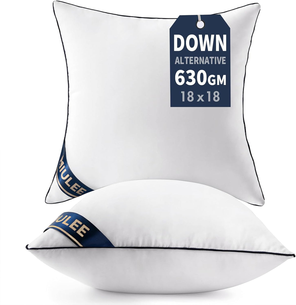 MIULEE 18x18 Pillow Inserts Set of 2 Throw Pillows 18 Inch Premium Down Alternative Pillow Inserts