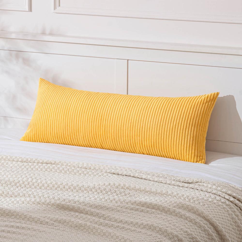 Decorative Long Body Lumbar Throw Pillow Covers Golden Yellow 36x14-inch