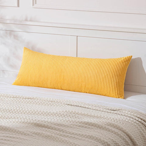 Decorative Long Body Lumbar Throw Pillow Covers Golden Yellow 36x14-inch