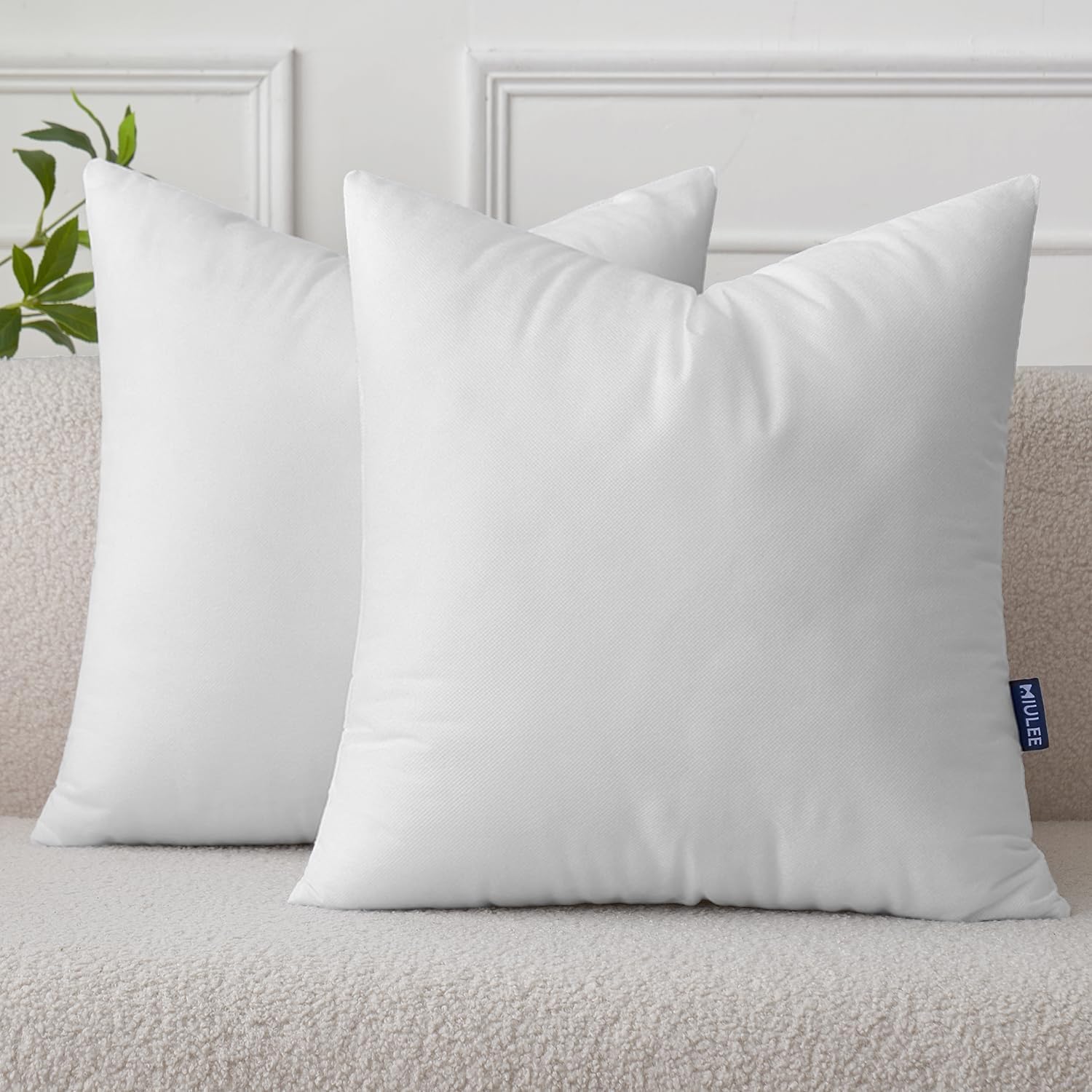 MIULEE Nowoven Set of 2 Throw Pillow Inserts 20x20 Inches
