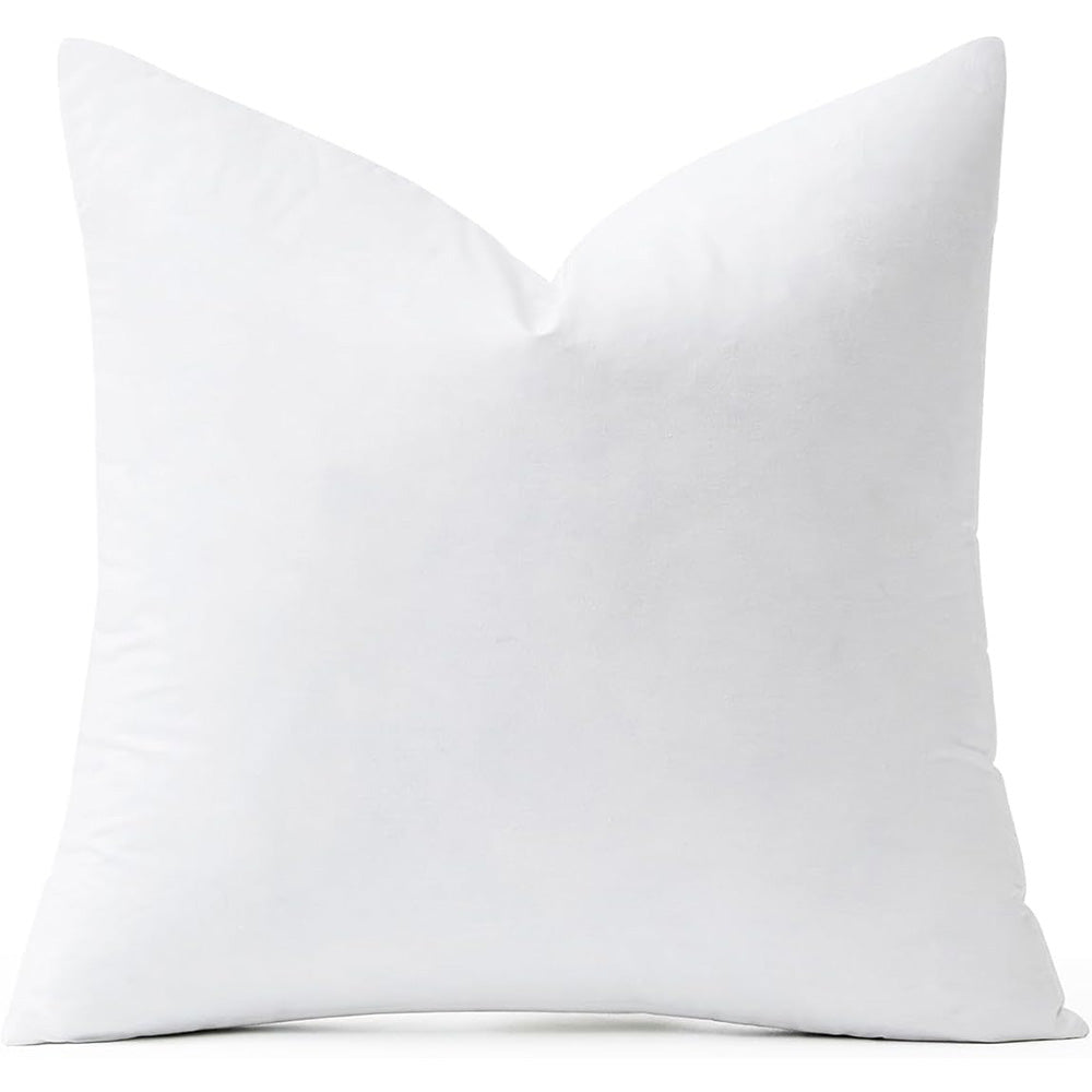 MIULEE 30 x 30 Goose Feather Down Euro Pillow with 100% Cotton Cover, Set of 1 Soft Fluffy Decorative Pillow Insert for Sofa Bed Couch Living Room White