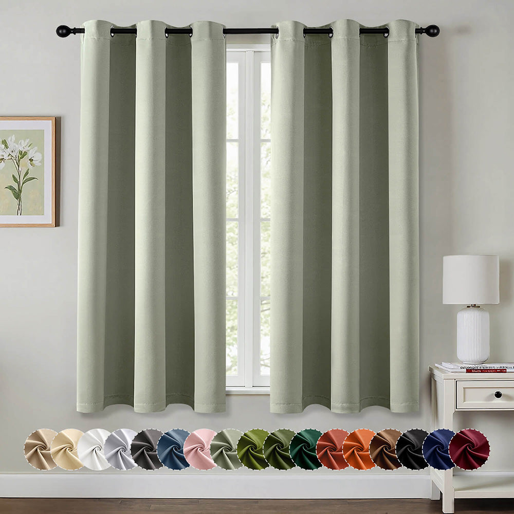 MIULEE Sage Green 40x63 Inch Blackout Curtains 2 Panels