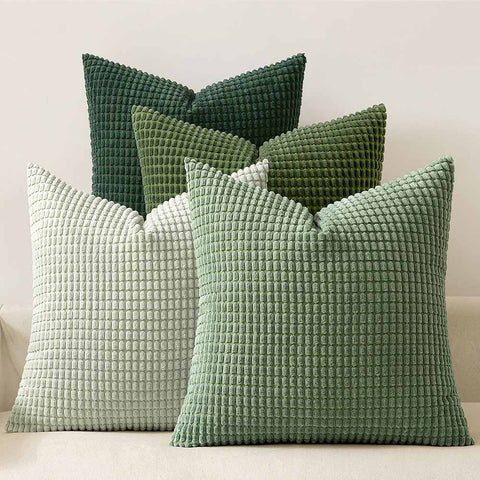 Boho Farmhouse Home Decor Couch Mordern Throw Pillows Covers Forest Green 22x22-inch