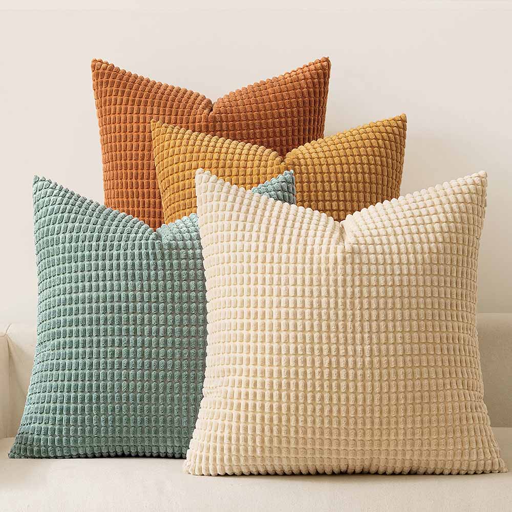 Boho Farmhouse Home Decor Couch Mordern Throw Pillows Covers Orange-Teal 22x22-inch