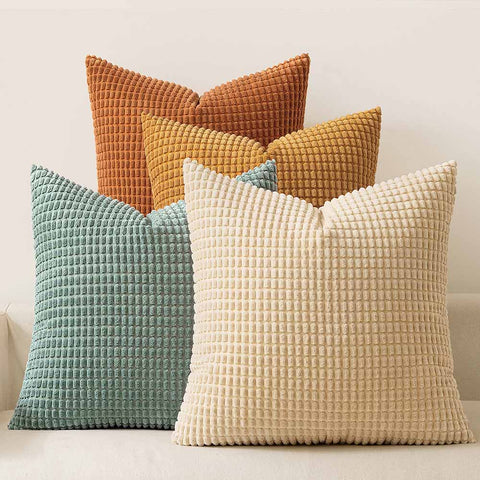 Boho Farmhouse Home Decor Couch Mordern Throw Pillows Covers Orange-Teal 22x22-inch