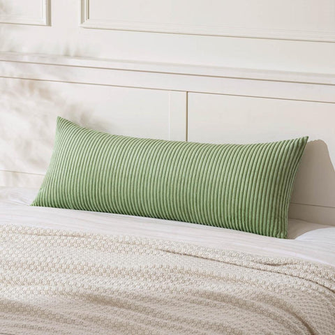 Decorative Long Body Lumbar Throw Pillow Covers Sage Green 36x14-inch