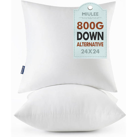 MIULEE Standard Size Pillow Inserts Pack of 2, Decorative Throw Pillow Inserts for Couch
