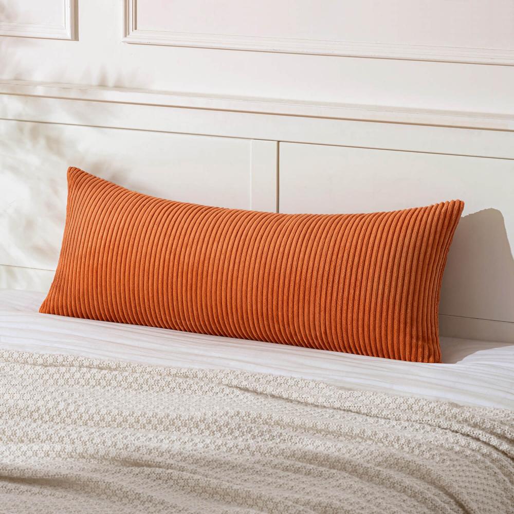 Decorative Long Body Lumbar Throw Pillow Covers Orange 36x14-inch