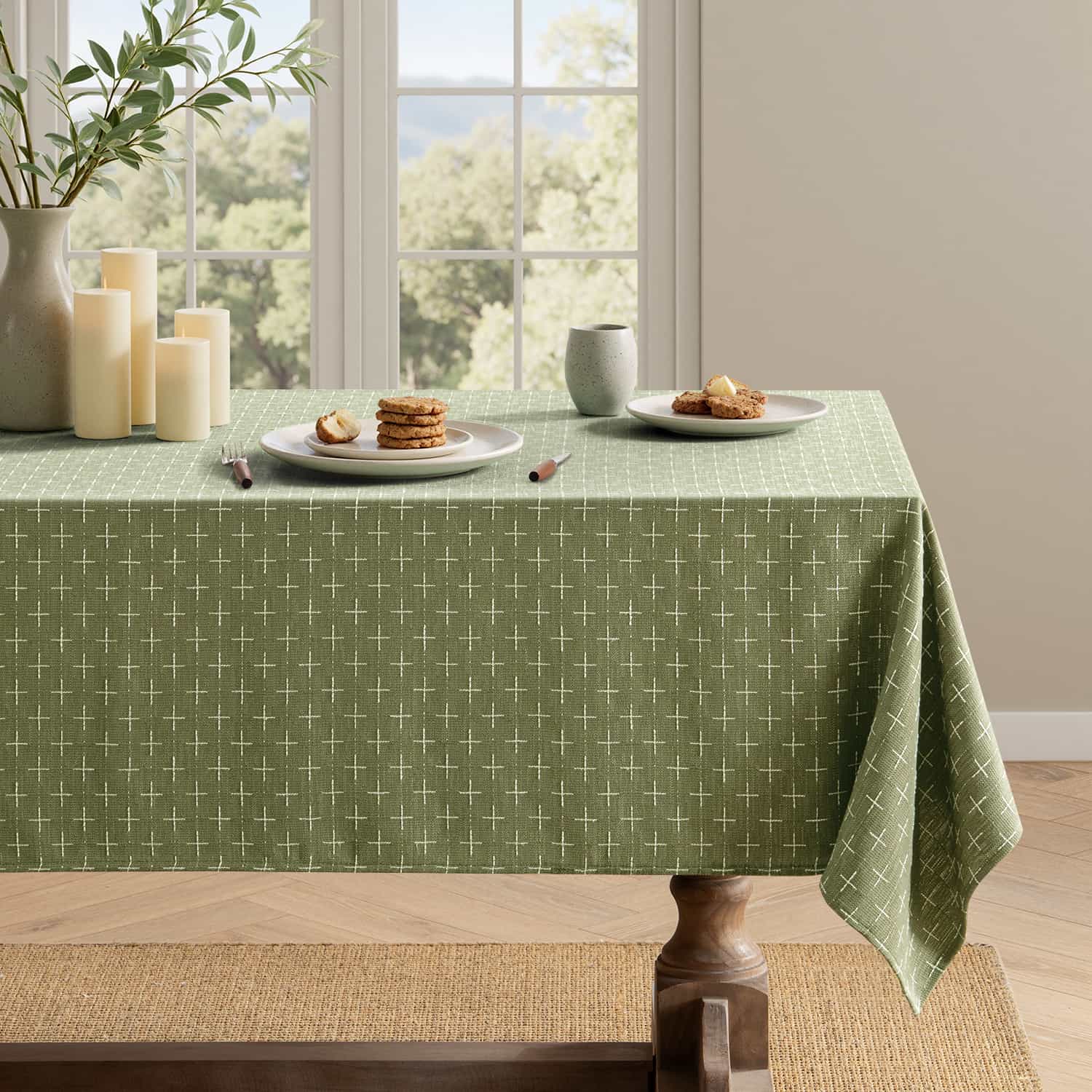 Linen Table Cloth Rectangle Waterproof Tablecloth