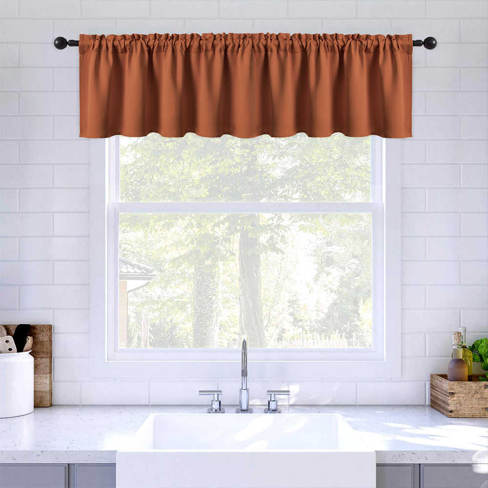 MIULEE Blackout Window Room Darkening Rod Pocket Curtains Terracotta 42Wx18L