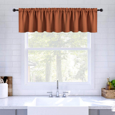 MIULEE Blackout Window Room Darkening Rod Pocket Curtains Terracotta 42Wx18L