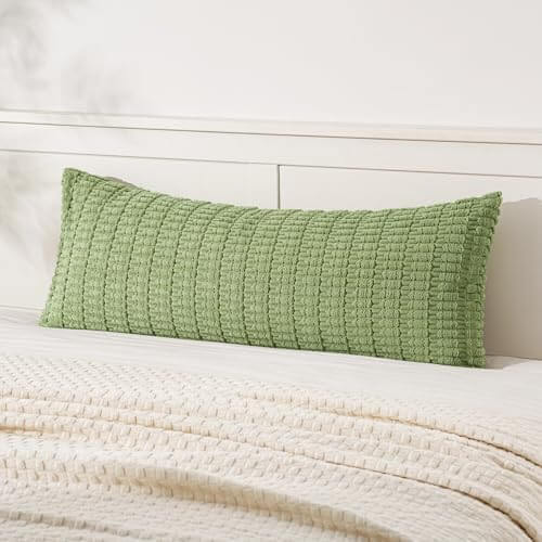 MIULEE Pack of 1 Fall Dark Rust Long Body Lumbar Decorative Throw Pillow Cover 14x36 Inch for Bed Couch Sofa Living Room Soft Boho Pillow Cover Modern Farmhouse Home Decor