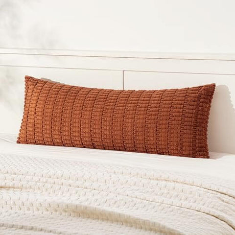 MIULEE Pack of 1 Blue Long Body Lumbar Decorative Throw Pillow Cover 14x36 Inch for Bed Couch Sofa Living Room Soft Boho Pillow Cover Modern Farmhouse Home Decor