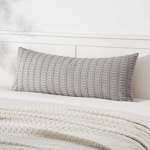 MIULEE Pack of 1 Black Long Body Lumbar Decorative Throw Pillow Cover 14x36 Inch for Bed Couch Sofa Living Room Soft Boho Pillow Cover Modern Farmhouse Home Decor