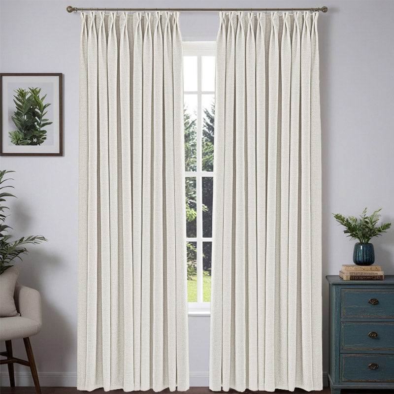 Nature Custom Heavyweight Linen Drape - Pleated_f